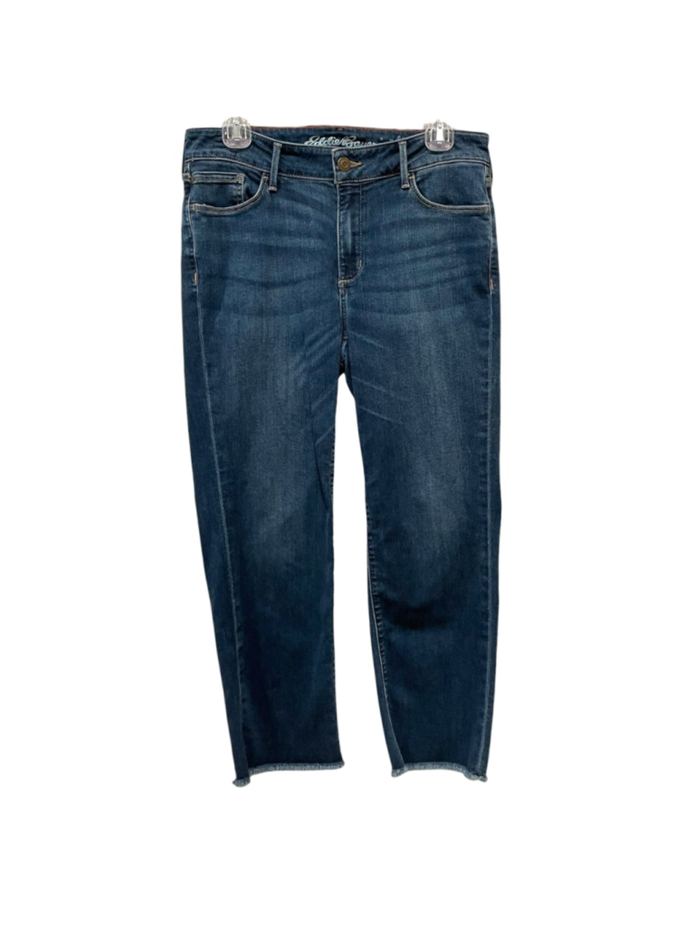 Eddie Bauer Womens Size 10 Slightly Curvy Slim Straight Cropped Jeans Blue